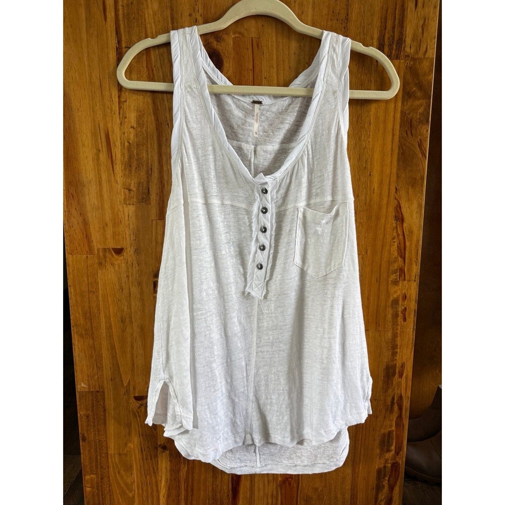 Free People Traveler Linen Tank Top Sz. XS White